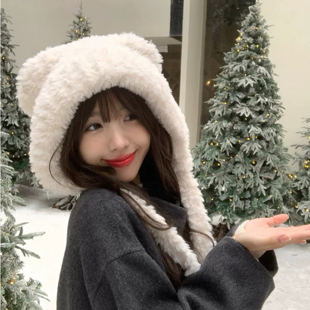 Furry Bear Ear Hat